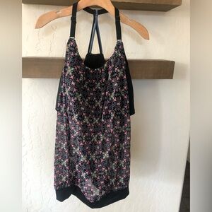 Cacique Swim|Tank bikini swimwear in colorful blue tropical floral print•PLUS